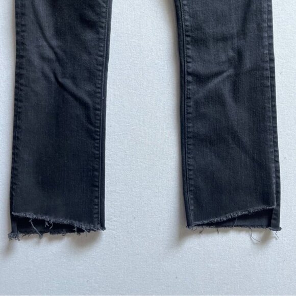 Mother The Insider Crop Step Fray Black Denim Jeans Sz 23 - Picture 8 of 16